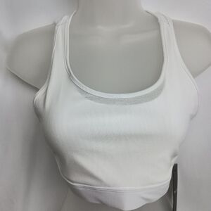 NWT FABLETICS Classic‎ Butterly White Activewear Sports Bra (#108)